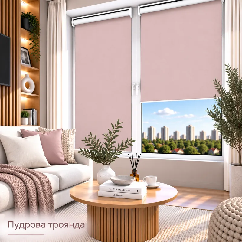 Рулонна штора TM "DecoSharm" Сільвер пудрова троянда