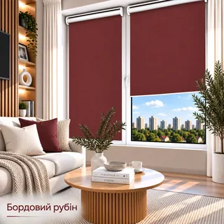 Рулонна штора TM "DecoSharm" Сільвер бордовий рубін