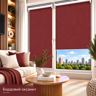 Рулонна штора TM "DecoSharm" Вода бордовий оксамит