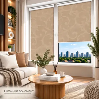 Рулонна штора TM "DecoSharm" Акант пісочний орнамент