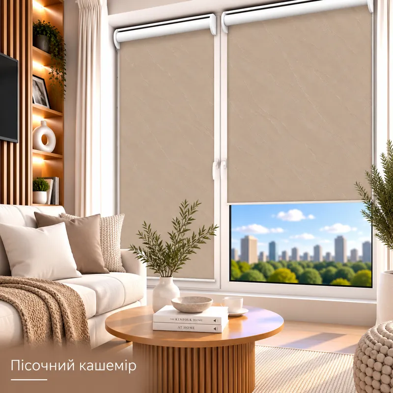 Рулонна штора TM "DecoSharm" Вода пісочний кашемір