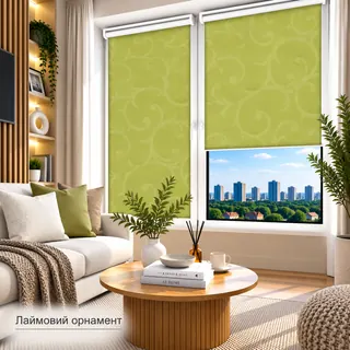 Рулонна штора TM "DecoSharm" Акант лаймовий орнамент
