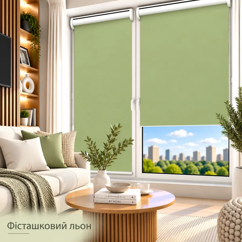 Рулонна штора TM "DecoSharm" Акрил фісташковий льон