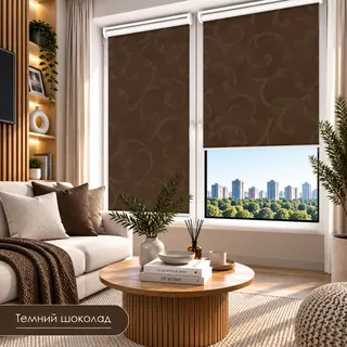 Рулонна штора TM "DecoSharm" Акант темний шоколад