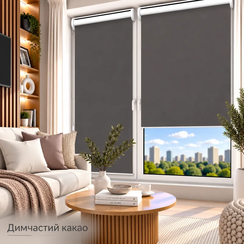 Рулонна штора TM "DecoSharm" Акрил димчастий какао